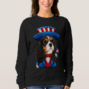 Cavalier King Charles Spaniel Dog 4th Of July Amer Sweatshirt