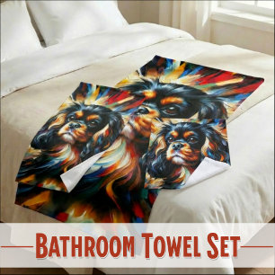 Cavalier King Charles Spaniel Dog Acrylic Print Ba Bath Towel Set