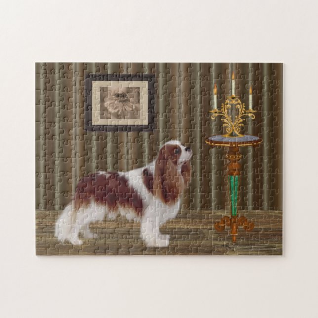 Cavalier King Charles Spaniel Dog Art  Jigsaw Puzzle (Horizontal)
