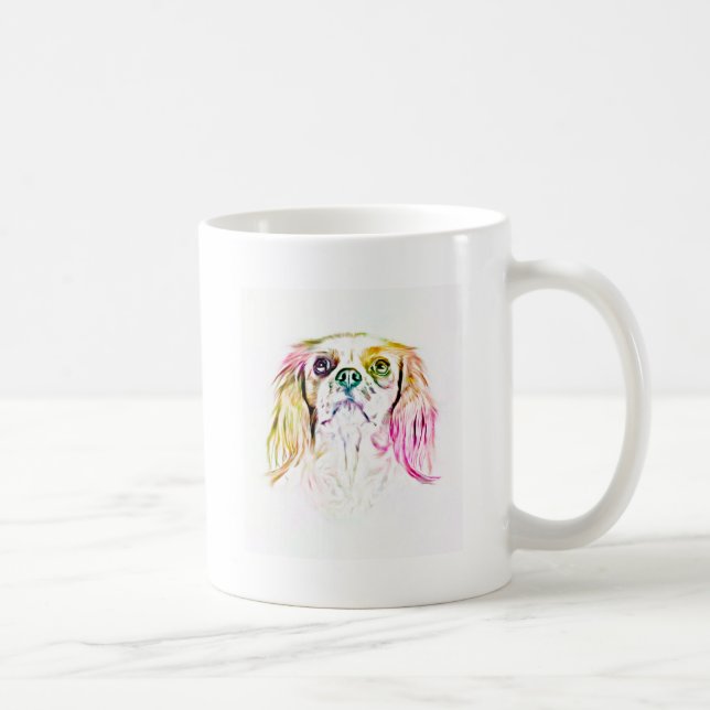 Cavalier King Charles Spaniel Dog Art Painting Coffee Mug (Right)