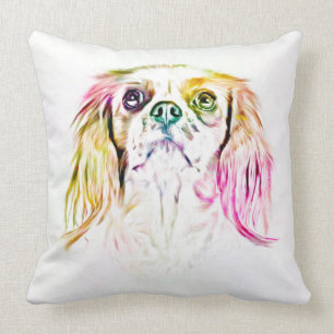 Cavalier King Charles Spaniel Dog Art Painting Cushion