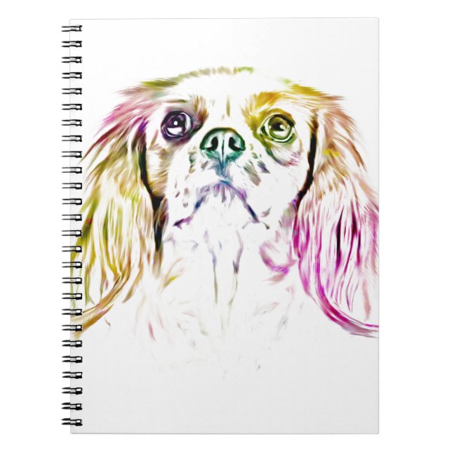 Cavalier King Charles Spaniel Dog Art Painting Notebook (Front)