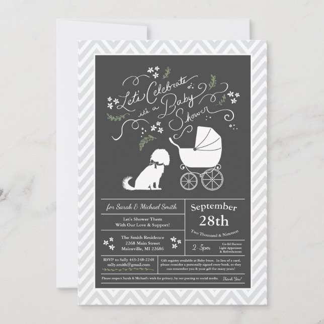Cavalier King Charles Spaniel Dog Baby Shower Invitation (Front)