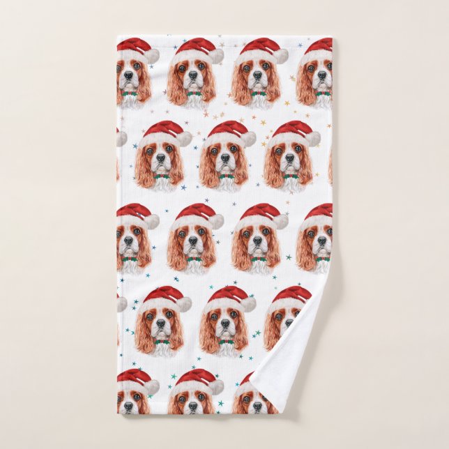 Cavalier King Charles Spaniel Dog Breed Christmas Hand Towel (Hand Towel)