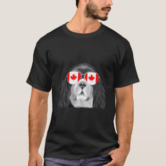 Cavalier King Charles Spaniel Dog Canada Flag Sung T-Shirt