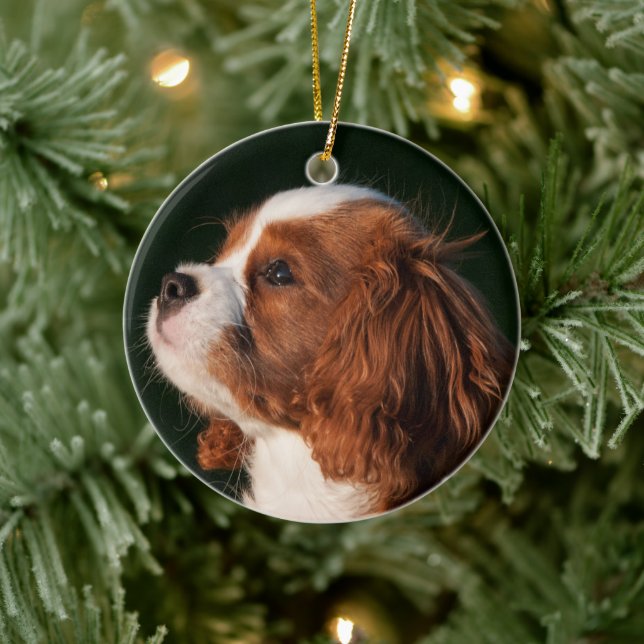Cavalier King Charles Spaniel Dog Ceramic Ornament (Tree)