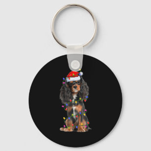 Cavalier King Charles Spaniel Dog Christmas Lights Key Ring