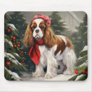 Cavalier King Charles Spaniel Dog Christmas Mouse Pad