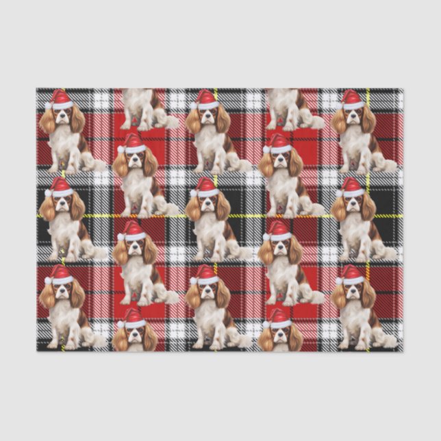 Cavalier King Charles Spaniel Dog Christmas Tissue Paper (Front)