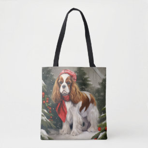 Cavalier King Charles Spaniel Dog Christmas Tote Bag