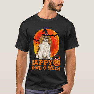 Cavalier King Charles Spaniel Dog Halloween Happy  T-Shirt