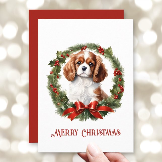 Cavalier King Charles Spaniel Dog Lover Christmas Holiday Card (Cavalier King Charles Spaniel Dog Lover Christmas Holiday Card)