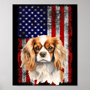 Cavalier King Charles Spaniel Dog Lover Flag 4th Poster
