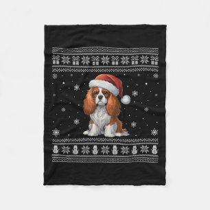 Cavalier King Charles Spaniel Dog Lovers Ugly Xmas Fleece Blanket