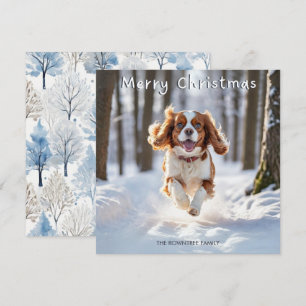 Cavalier King Charles Spaniel Dog Merry Christmas Holiday Card