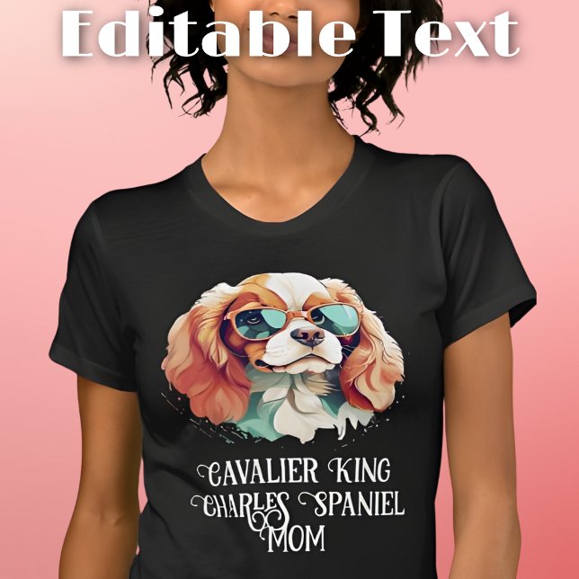 Cavalier King Charles Spaniel Dog Mum Sunglasses T-Shirt (Creator Uploaded)