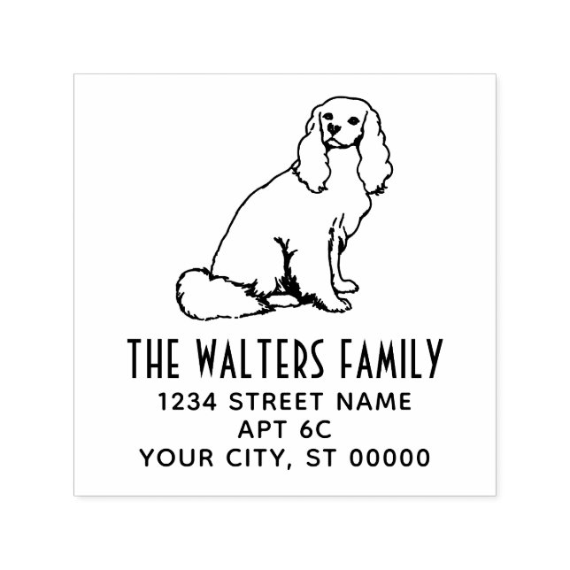 Cavalier King Charles Spaniel Dog Name Address Self-inking Stamp (Design)