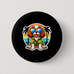 Cavalier King Charles Spaniel Dog Owner Summer 6 Cm Round Badge