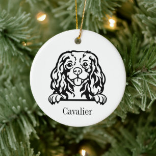 Cavalier King Charles Spaniel dog Personalised Pet Ceramic Ornament