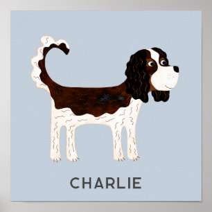 Cavalier King Charles Spaniel Dog Personalised Poster