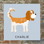 Cavalier King Charles Spaniel Dog Personalised Poster<br><div class="desc">Cute Blenheim Cavalier King Charles Spaniel dog design to make animal lovers smile.  Original art by Nic Squirrell.  Change the text to customise.</div>