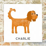 Cavalier King Charles Spaniel Dog Personalised Poster<br><div class="desc">Cute Ruby Cavalier King Charles Spaniel dog design to make you smile.  Original art by Nic Squirrell. Change the name to personalise.</div>