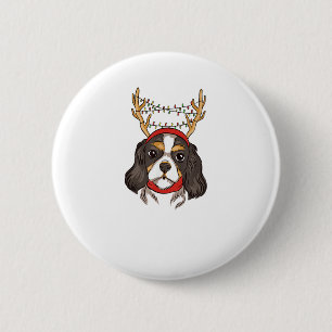 Cavalier King Charles Spaniel Dog Pet Christmas 6 Cm Round Badge