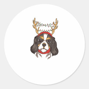 Cavalier King Charles Spaniel Dog Pet Christmas Classic Round Sticker