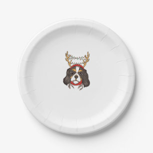 Cavalier King Charles Spaniel Dog Pet Christmas Paper Plate