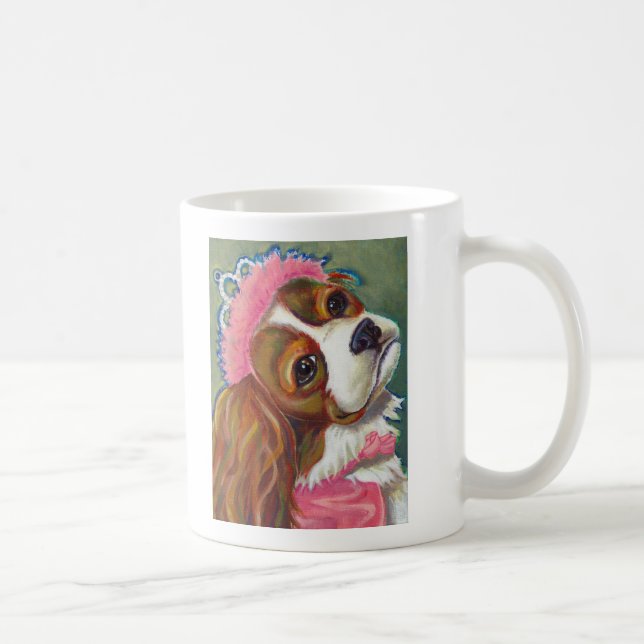 Cavalier King Charles Spaniel Dog Princess ART Coffee Mug (Right)