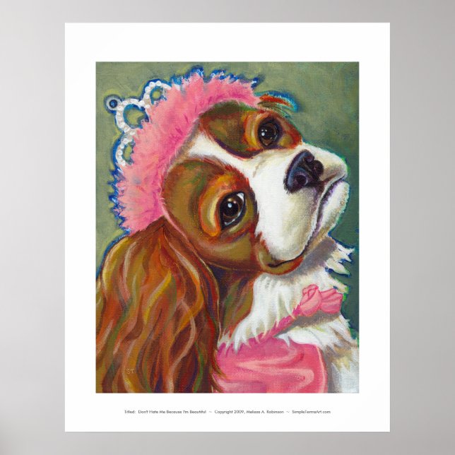 Cavalier King Charles Spaniel Dog Princess ART Poster (Front)