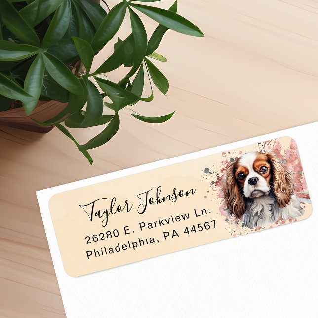 Cavalier King Charles Spaniel Dog Return Address Label (Creator Uploaded)