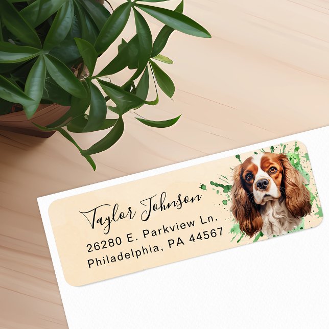 Cavalier King Charles Spaniel Dog Return Address Label (Creator Uploaded)