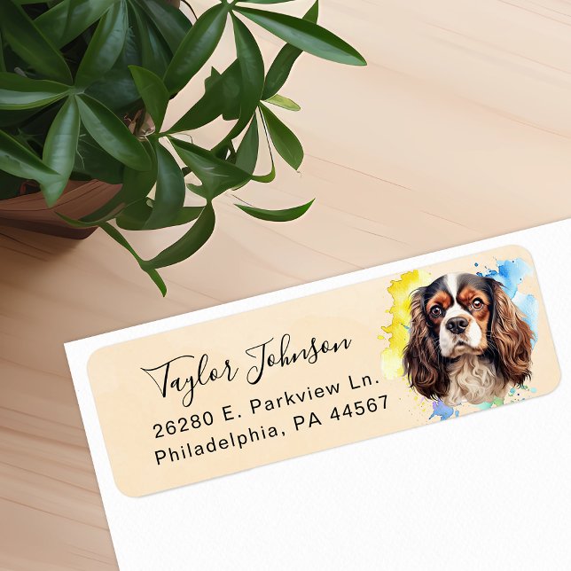 Cavalier King Charles Spaniel Dog Return Address Label (Creator Uploaded)