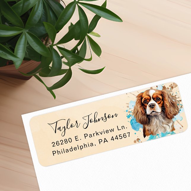 Cavalier King Charles Spaniel Dog Return Address Label (Creator Uploaded)