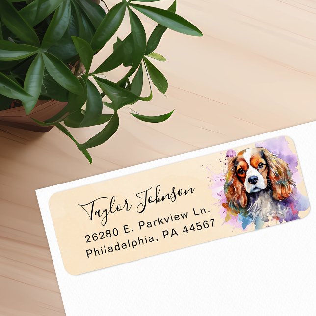 Cavalier King Charles Spaniel Dog Return Address Label (Creator Uploaded)