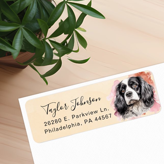 Cavalier King Charles Spaniel Dog Return Address Label (Creator Uploaded)