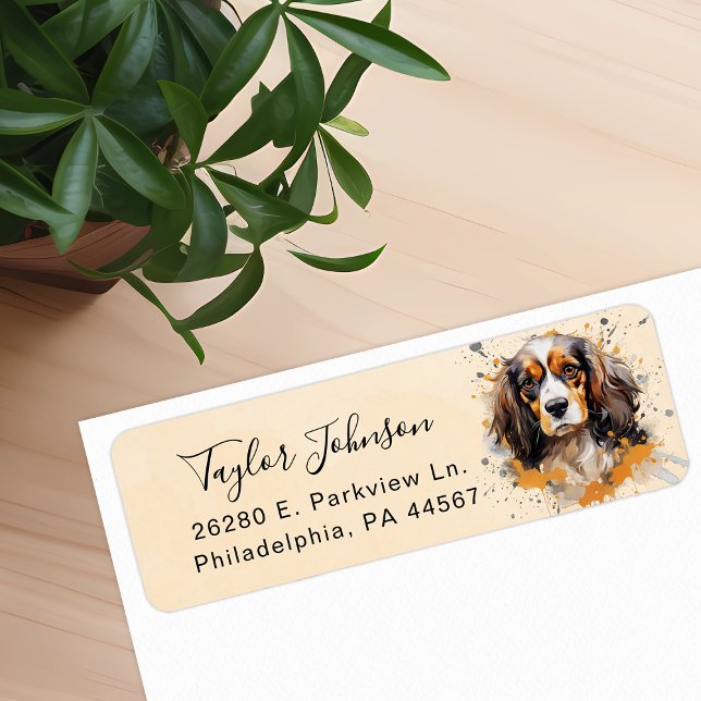 Cavalier King Charles Spaniel Dog Return Address Label (Creator Uploaded)