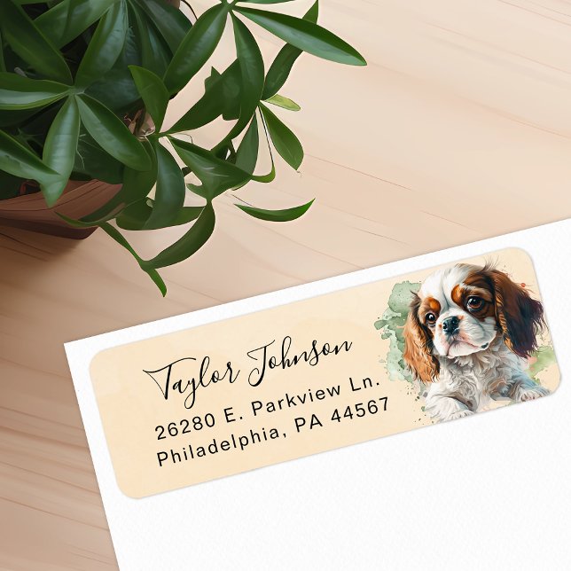 Cavalier King Charles Spaniel Dog Return Address Label (Creator Uploaded)