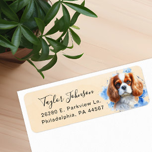 Cavalier King Charles Spaniel Dog Return Address Label