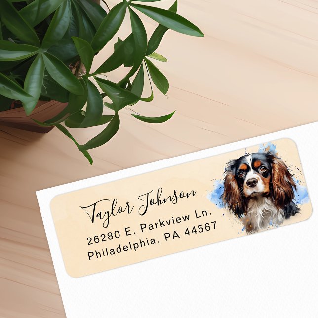 Cavalier King Charles Spaniel Dog Return Address Label (Creator Uploaded)