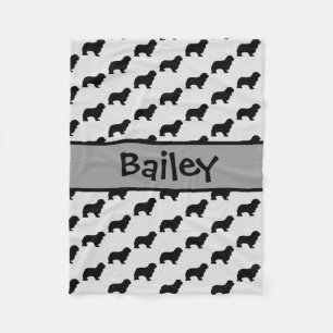 Cavalier King Charles Spaniel Dog Silhouette Fleece Blanket