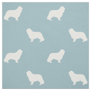 Cavalier King Charles Spaniel Dog Silhouettes Fabric