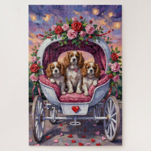 Cavalier King Charles Spaniel Dog Valentine's Day Jigsaw Puzzle