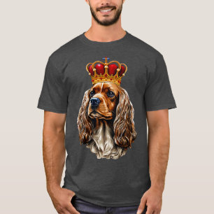 Cavalier King Charles Spaniel dog wearing a crown T-Shirt