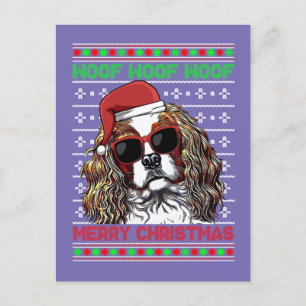 Cavalier King Charles Spaniel Dog Woof Merry Chris Postcard
