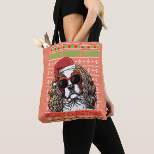 Cavalier King Charles Spaniel Dog Woof Merry Chris Tote Bag