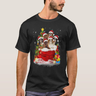 Cavalier King Charles Spaniel Dogs Hat Santa Claus T-Shirt