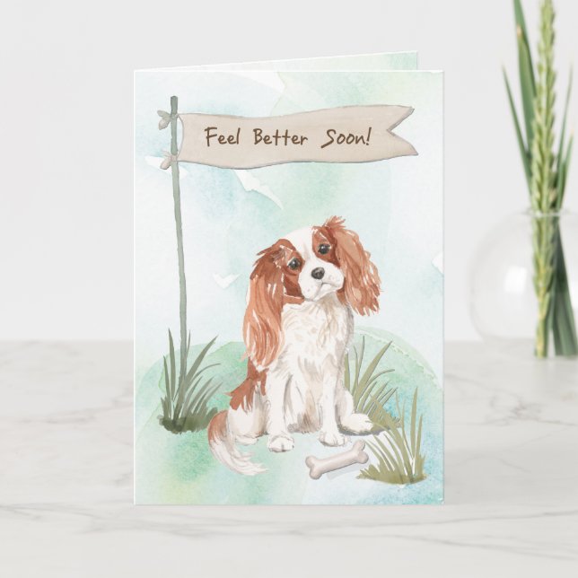 Cavalier King Charles Spaniel Feel Better to Dog Card (Front)