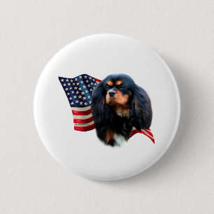 Cavalier King Charles Spaniel Flag 6 Cm Round Badge